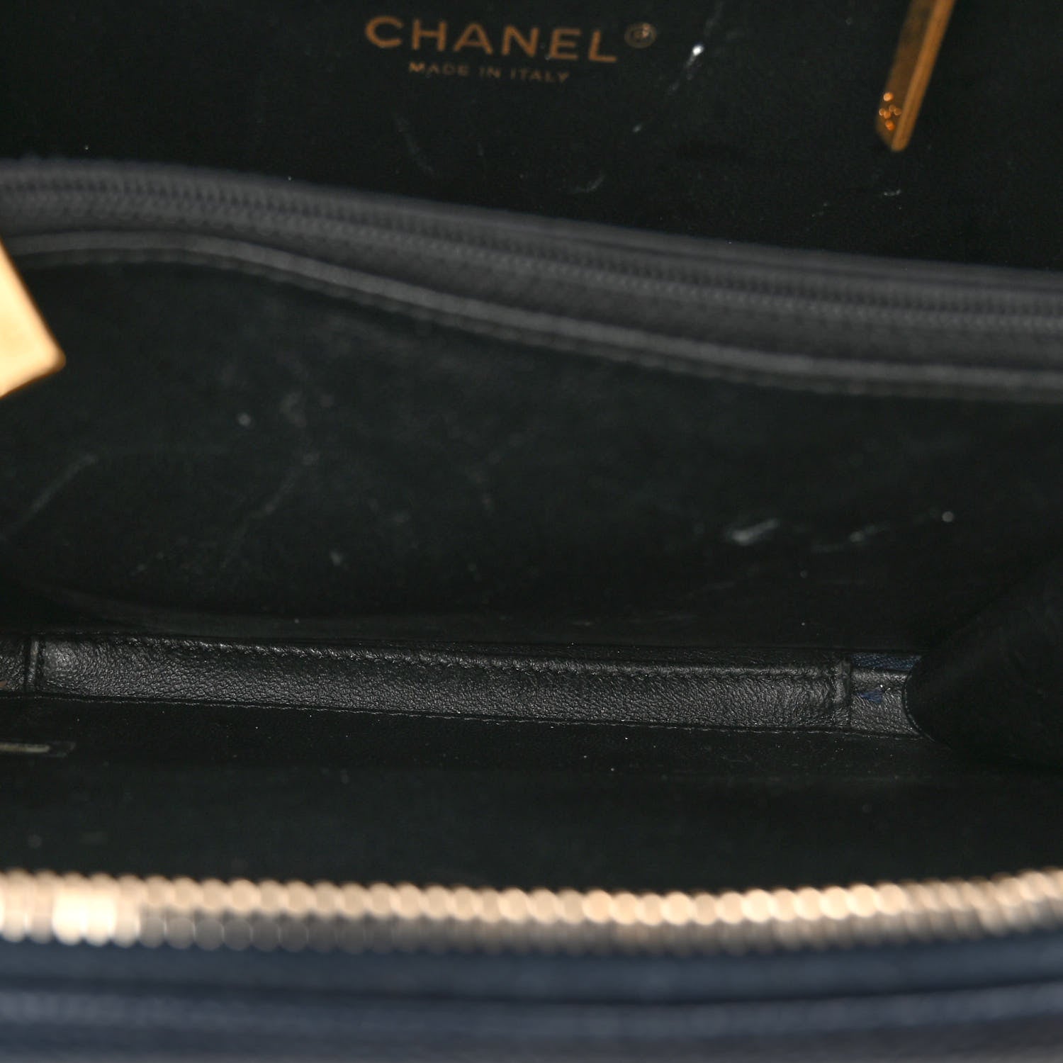 Chanel Caviar Quilted Medium CC Filigree Vanity Case Navy Black 12 of 15