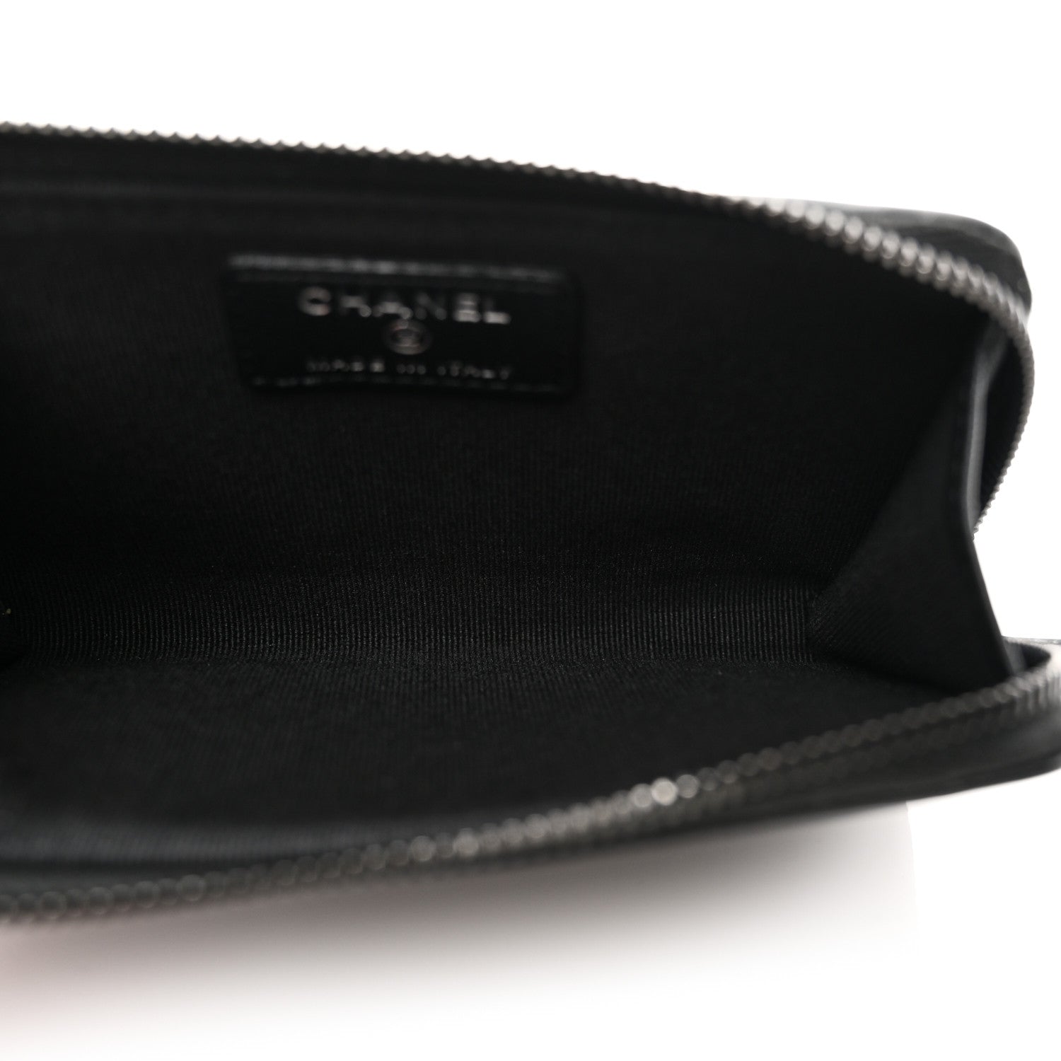Chanel Pearly Lambskin Quilted Zip Card Holder So Black 5 of 8