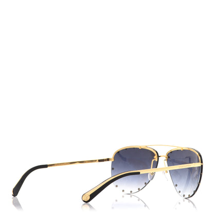 Louis Vuitton Monogram The Party Aviator Sunglasses Z1365U Gold 4 of 9