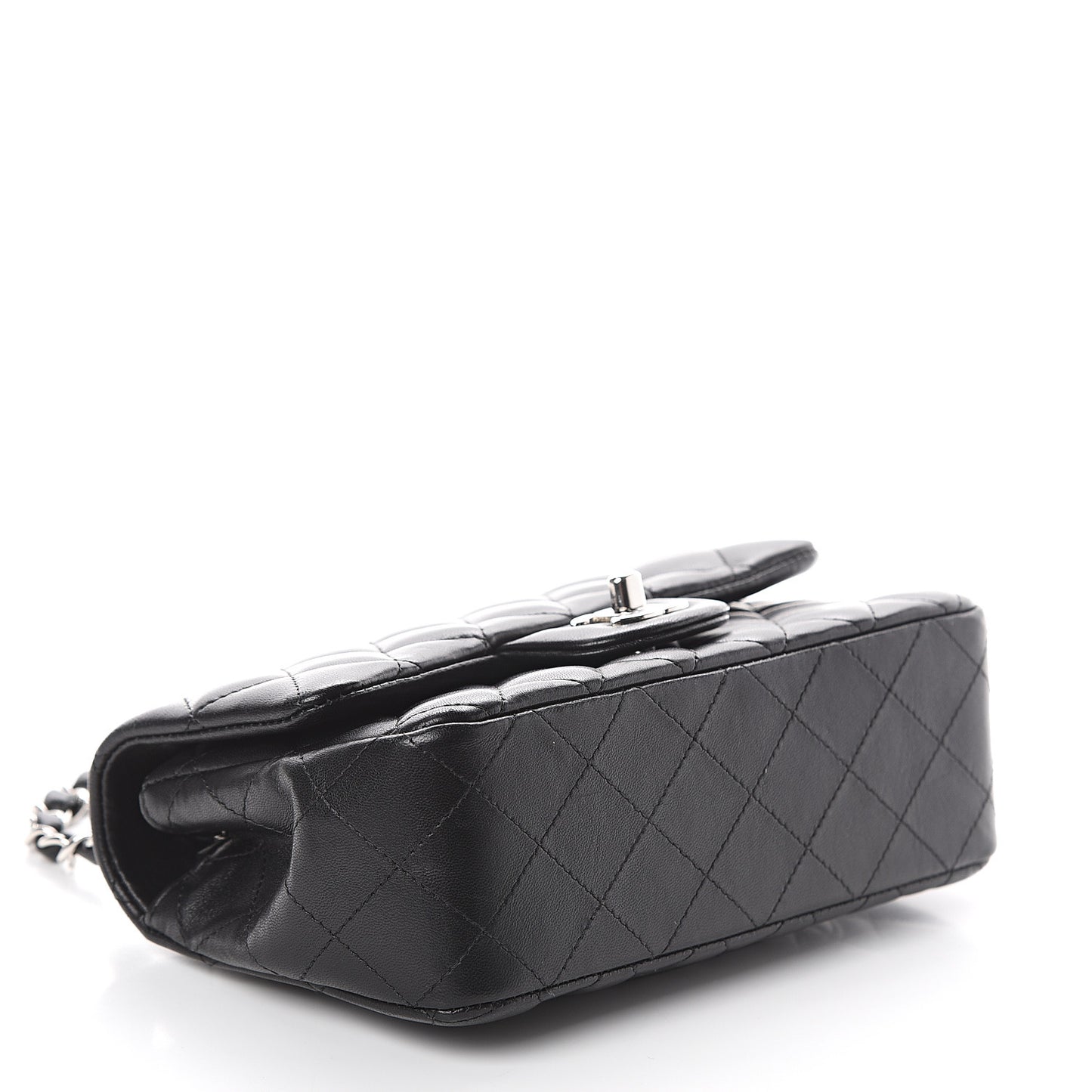Lambskin Quilted Mini Rectangular Flap Black