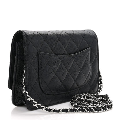 Chanel Caviar Quilted CC Logo Wallet on Chain WOC Black 2 of 11