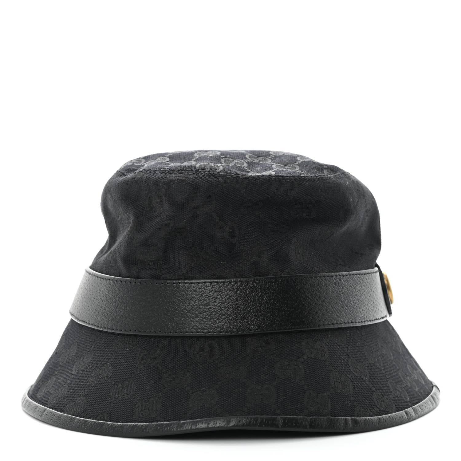 Gucci Monogram Textured Dollar Calfskin GG Jago Bucket Hat Black 6 of 9