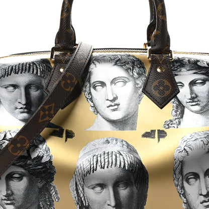 Louis Vuitton X FORNASETTI Calfskin Fornasetti Speedy Bandouliere 25 Gold 7 of 9