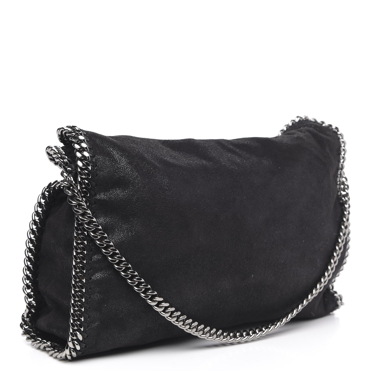 Stella McCartney Shaggy Deer Mini Falabella Fold Over Tote Black 3 of 9