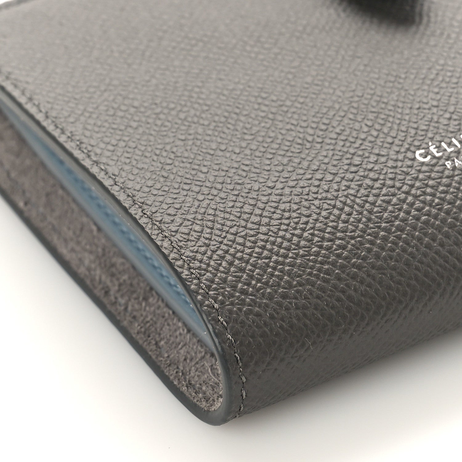 Celine Grained Calfskin Medium Multifunction Strap Wallet Pebble Mineral 7 of 9