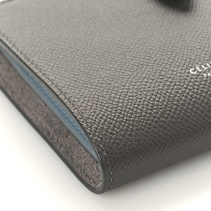 Celine Grained Calfskin Medium Multifunction Strap Wallet Pebble Mineral 7 of 9