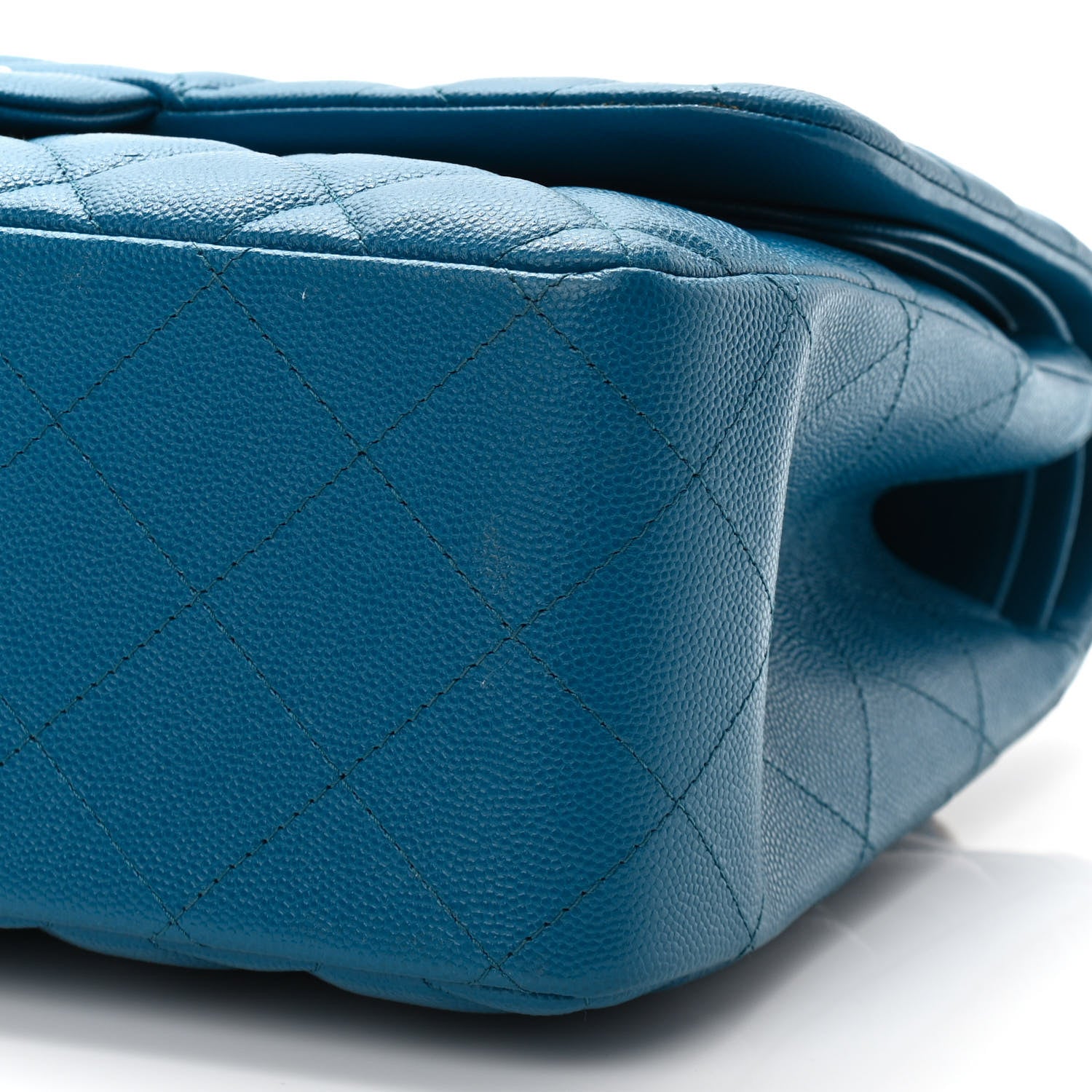 Chanel Caviar Quilted Jumbo Double Flap Blue 9 of 11