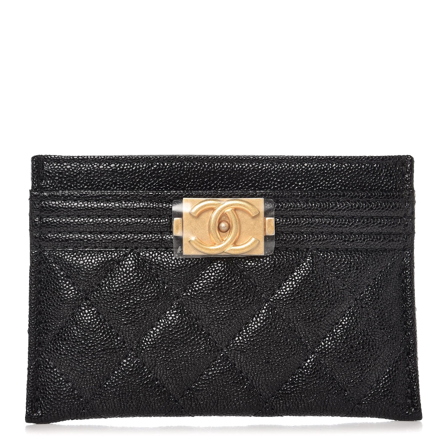 Chanel Caviar Quilted Boy Card Holder Black 1 of 9