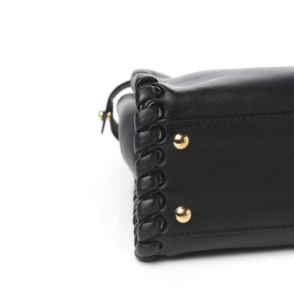 Fendi Vitello Seta Lace Up Medium Peekaboo Iconic Satchel Black 7 of 9