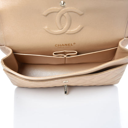 Chanel Iridescent Caviar Quilted Medium Double Flap Beige 5 of 9