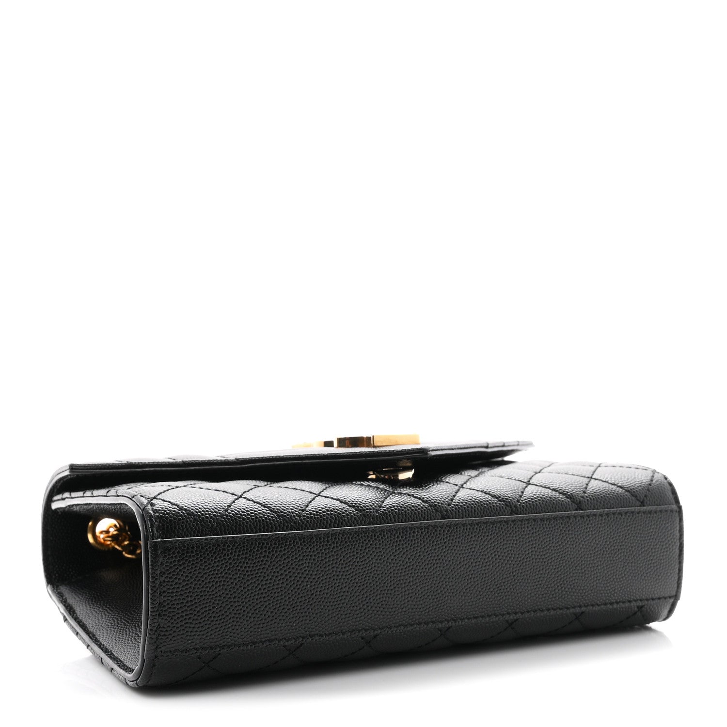 Saint Laurent Grain De Poudre Textured Mixed Matelasse Triquilt Small Monogram Satchel Black 4 of 10
