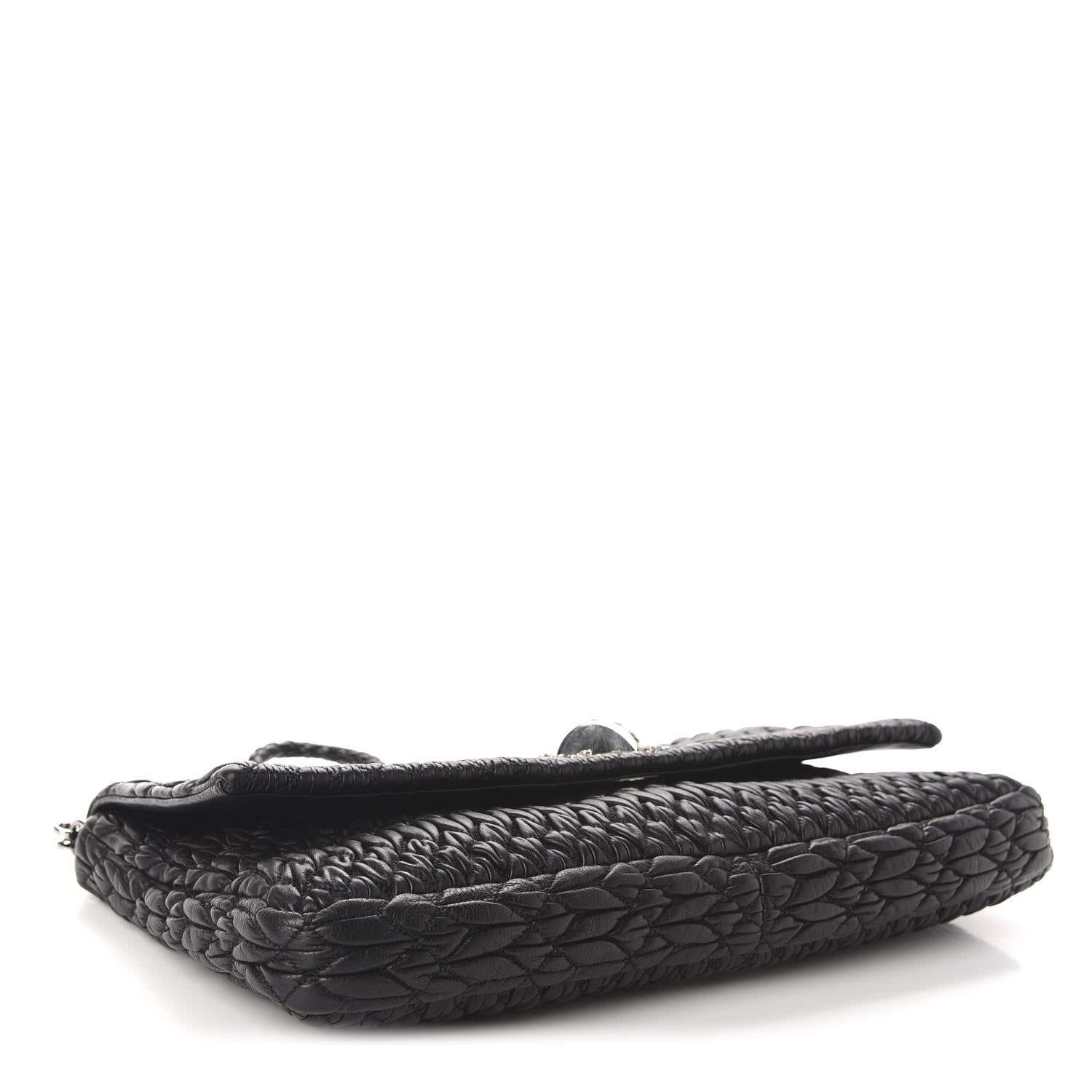 Miu Miu Nappa Matelasse Crystal Flap Clutch Black 4 of 10