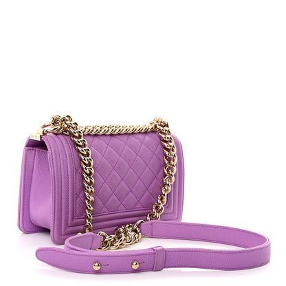 Chanel Caviar Quilted Small Boy Flap Purple 3 of 9
