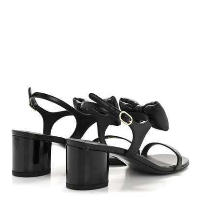 Chanel Lambskin CC Bow 55mm Sandals 36 Black 5 of 10