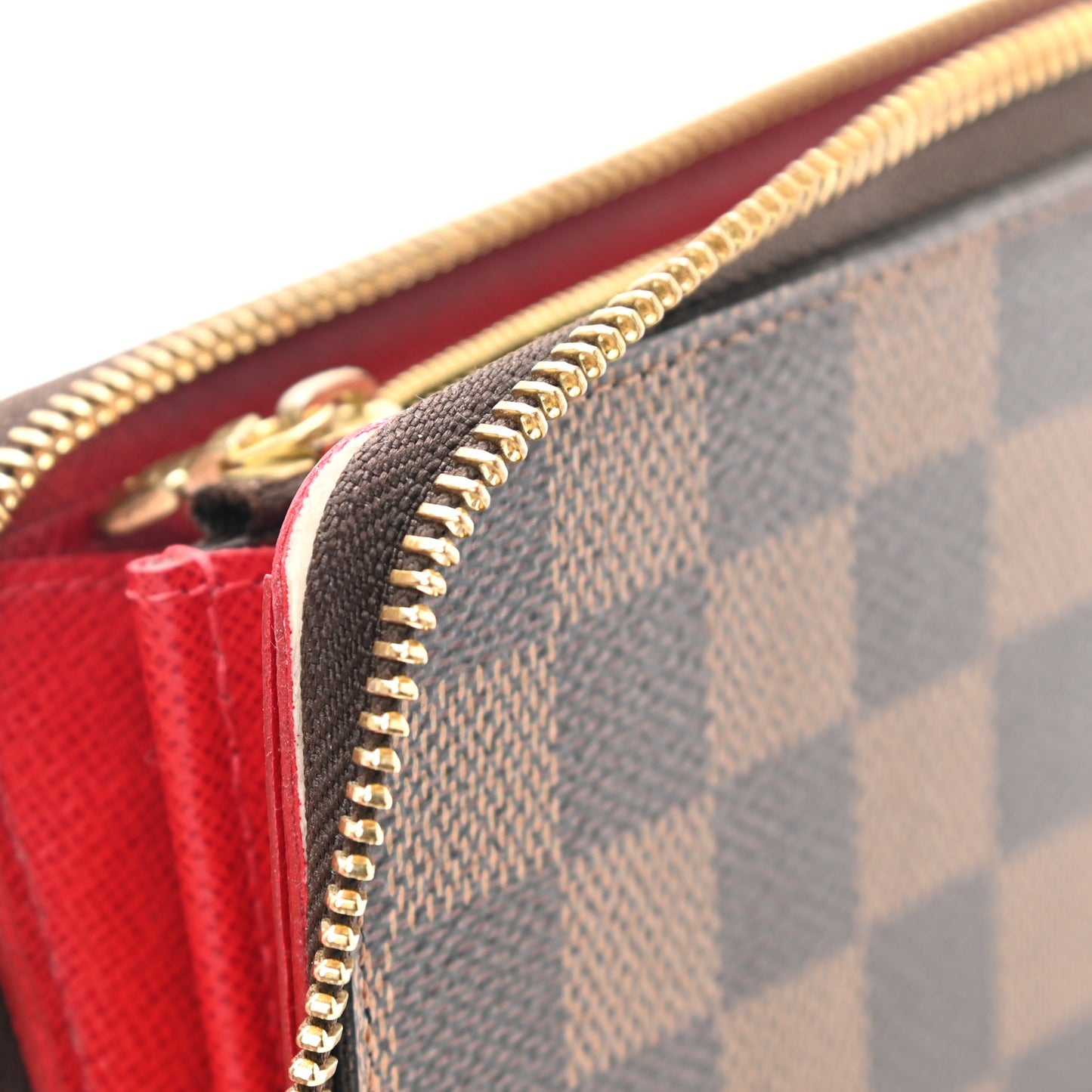 Damier Ebene Clemence Wallet Cherry