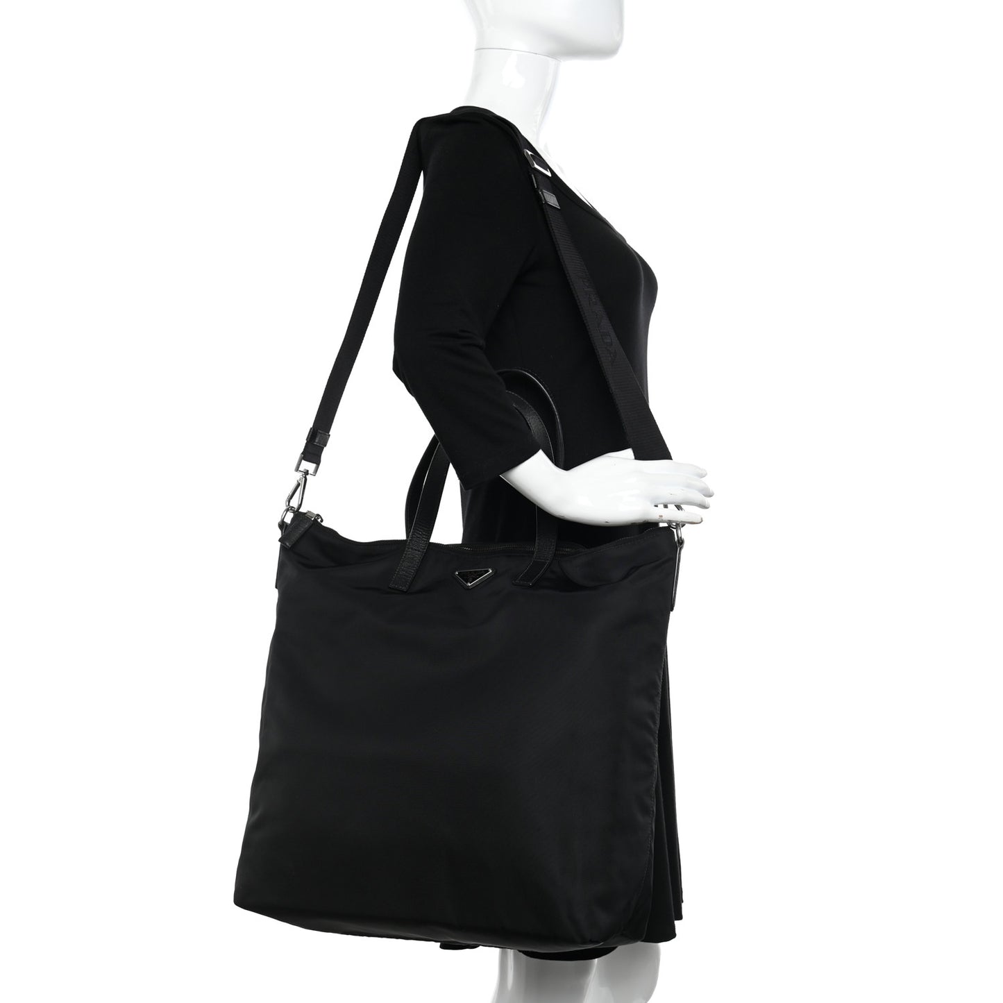 Re-Nylon Saffiano Tote Black