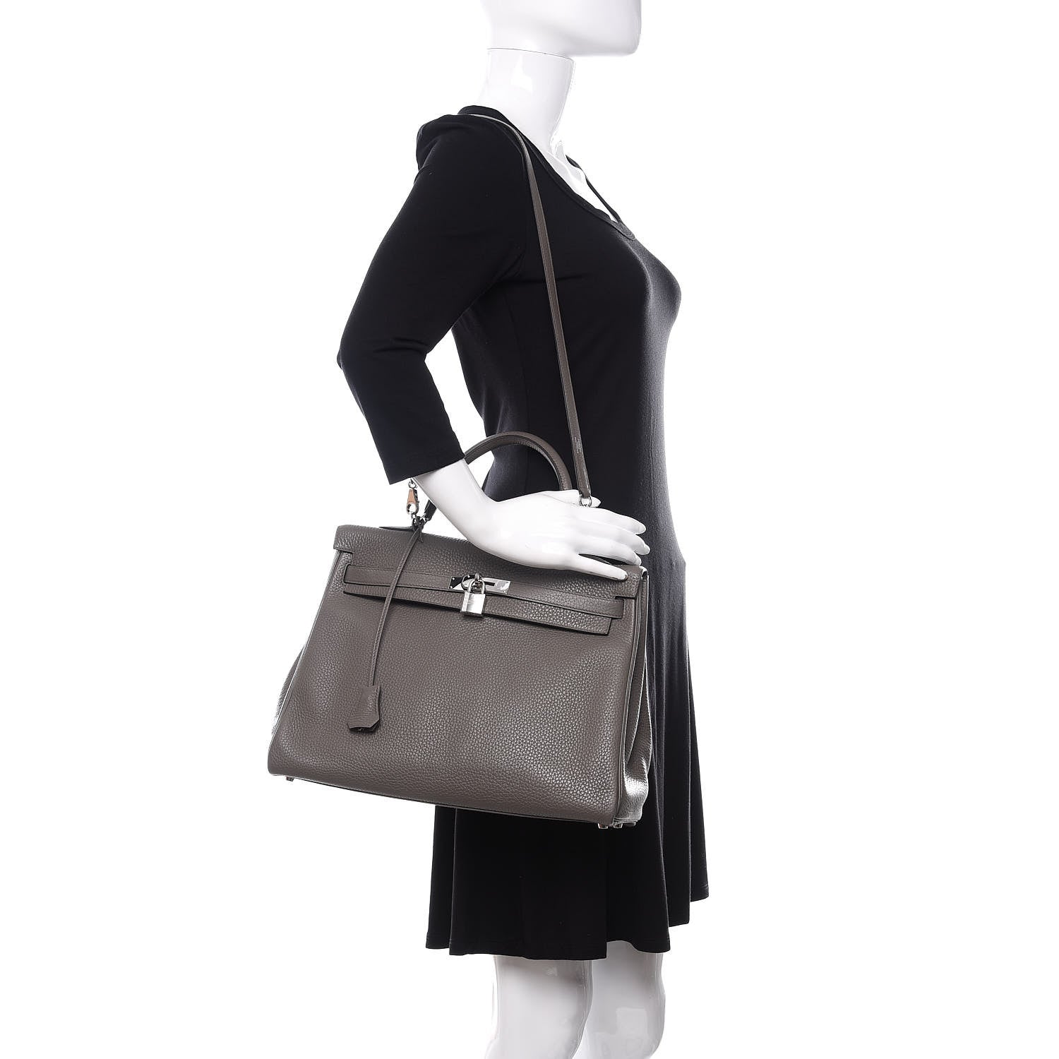 Hermes Taurillon Clemence Kelly Retourne 35 Etain 2 of 30