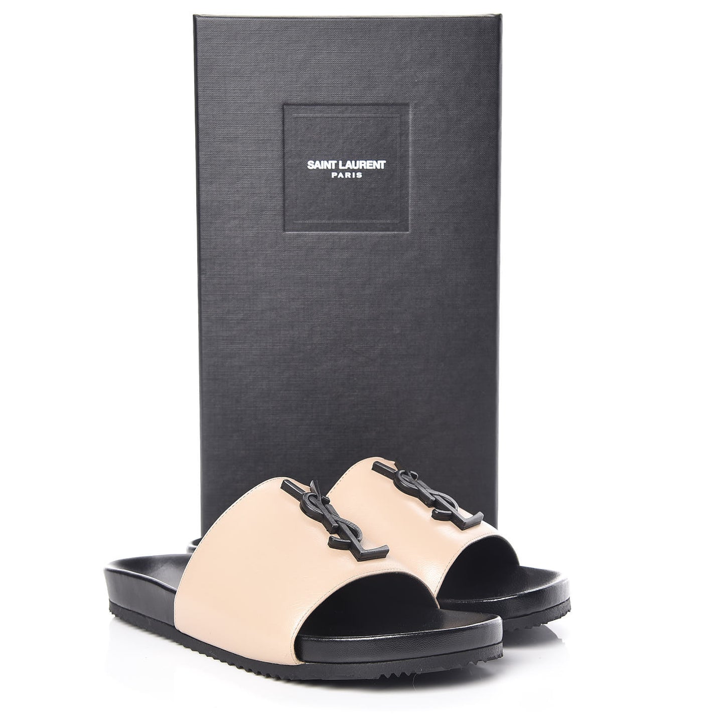Lambskin Joan Slide Sandals 34 Powder Black