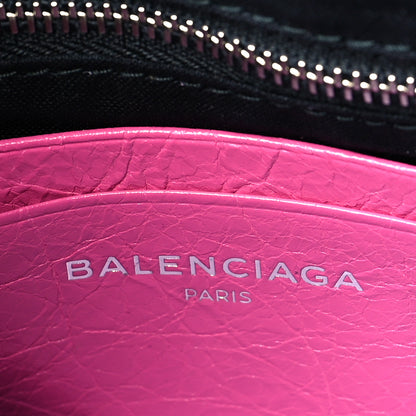 Balenciaga Agneau Arena Classic Silver Hardware Pouch With A Chain Crossbody Rose Flamingo 9 of 11