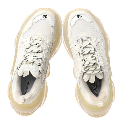 Balenciaga Fabric Mesh Clear Sole Womens Triple S Sneakers 38 White 2 of 12