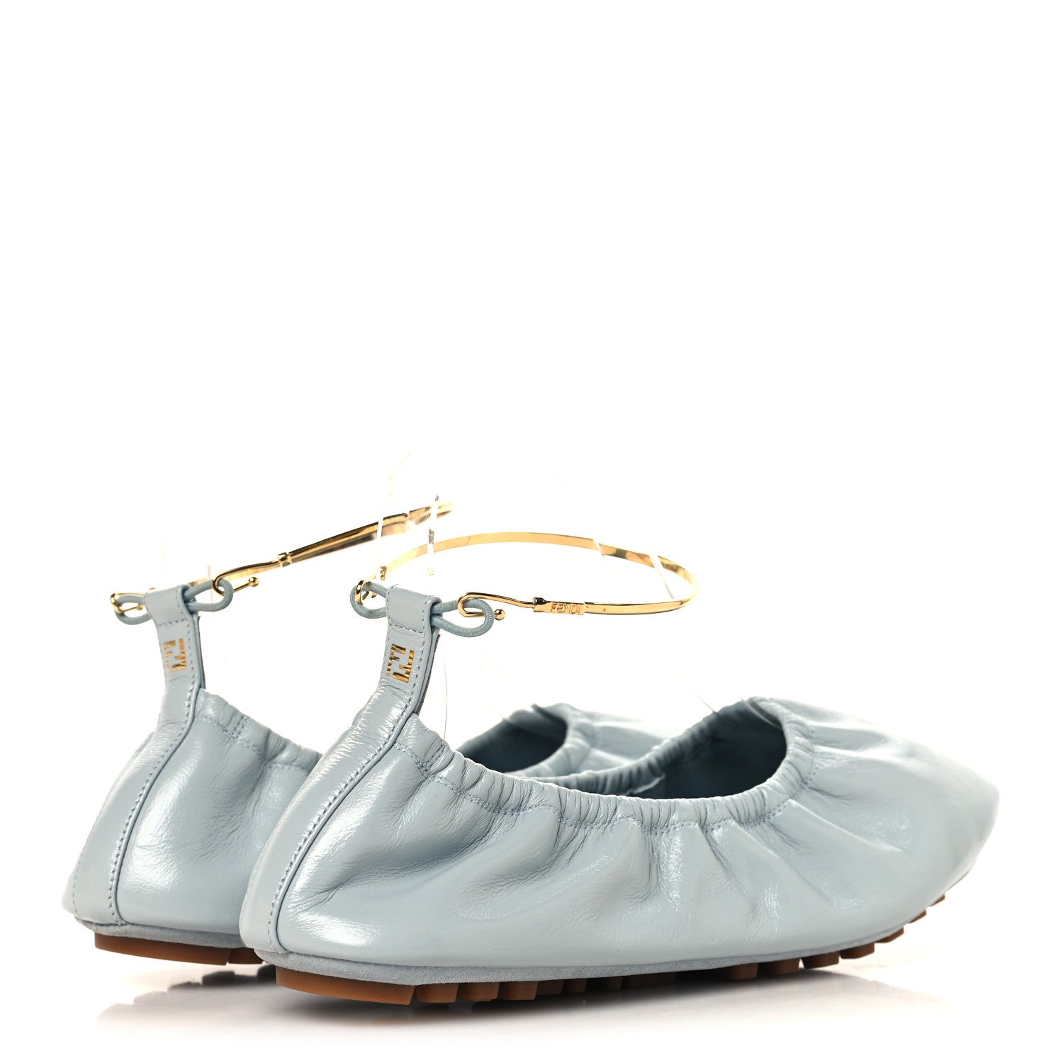 Fendi Vitello Filo Ballerina Flats 38 Blue 5 of 10