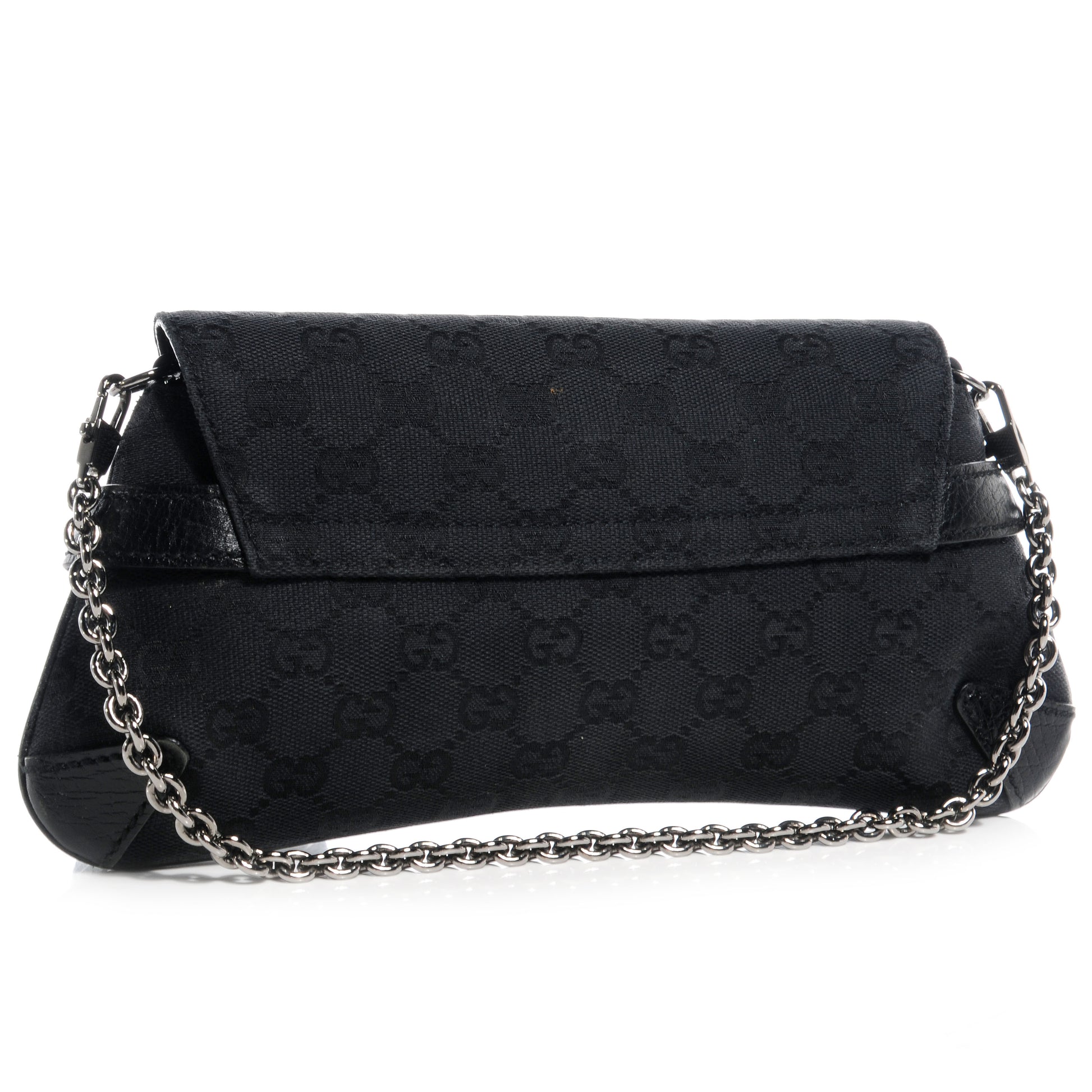 Gucci Monogram Horsebit Clutch Black 3 of 7