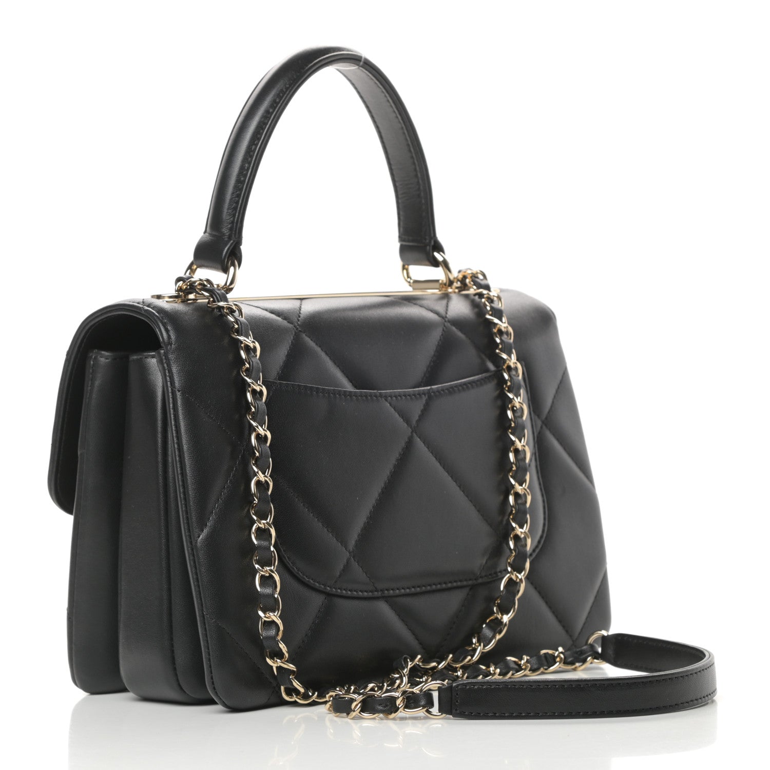 Chanel Lambskin Quilted Small Trendy CC Dual Handle Flap Bag Black 3 of 13
