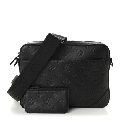 Louis Vuitton Calfskin Monogram Shadow Duo Messenger Black 3 of 10