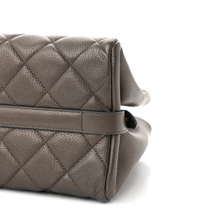 Chanel Metallic Goatskin Quilted Large City Rock Shopping Bag Silver 10 of 10