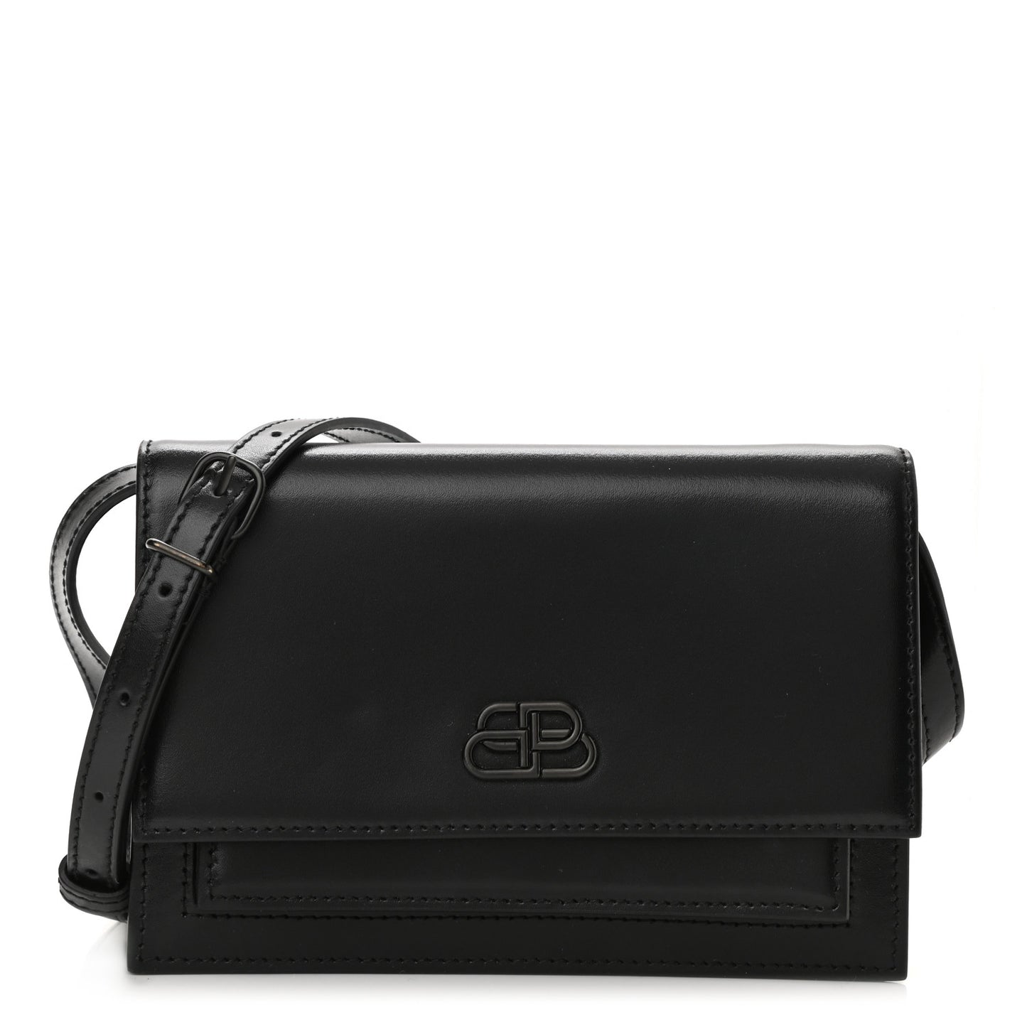 Shiny Box Calfskin Monochrome XS Sharp Belt Bag Black