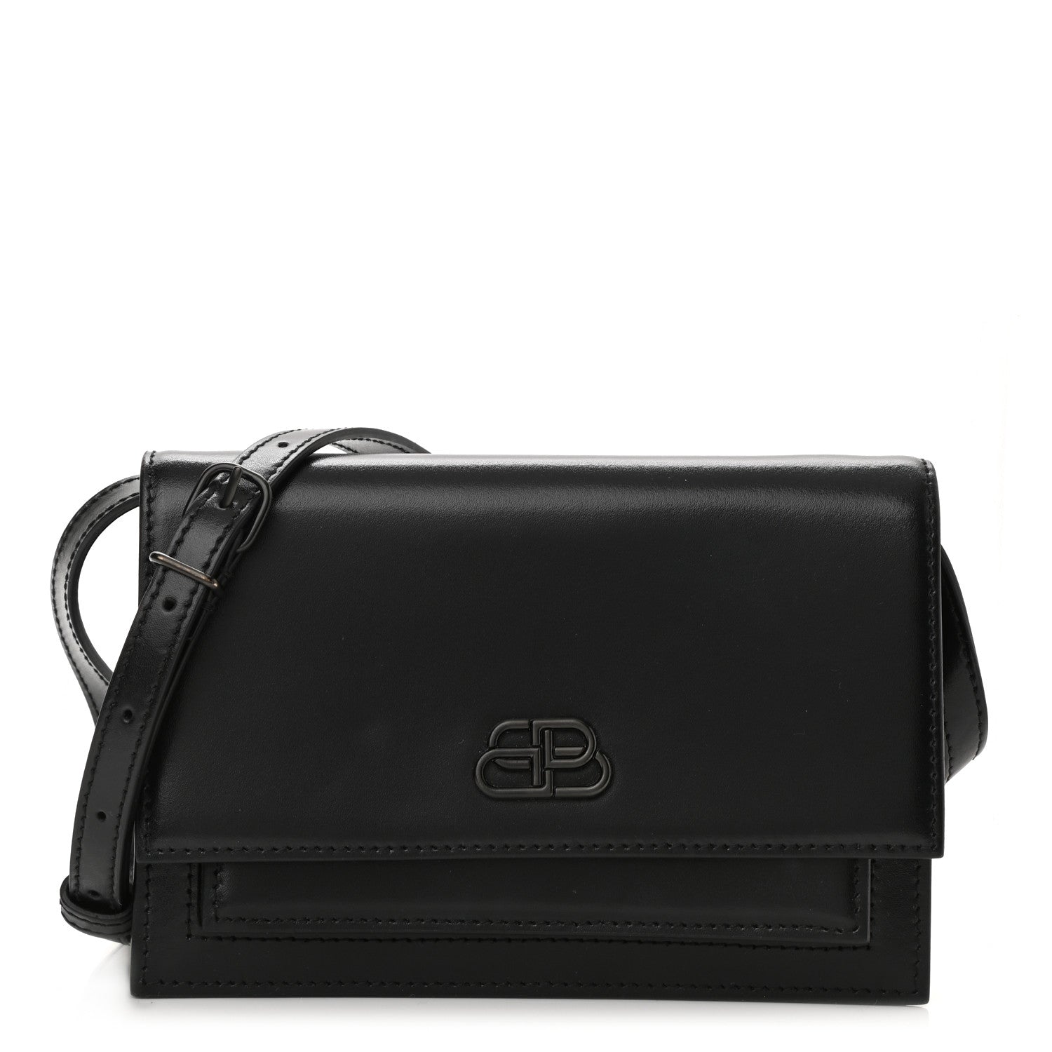 Balenciaga Shiny Box Calfskin Monochrome XS Sharp Belt Bag Black 1 of 7