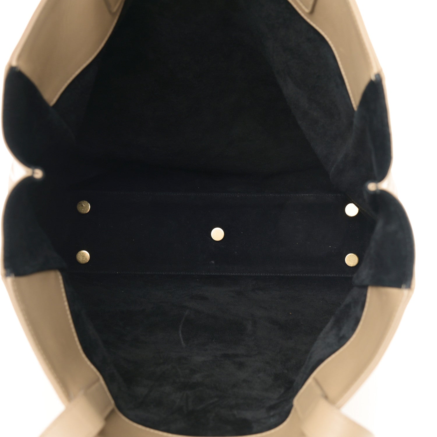 Saint Laurent Calfskin Suede North South Reversible Shopping Tote Beige Black 6 of 17