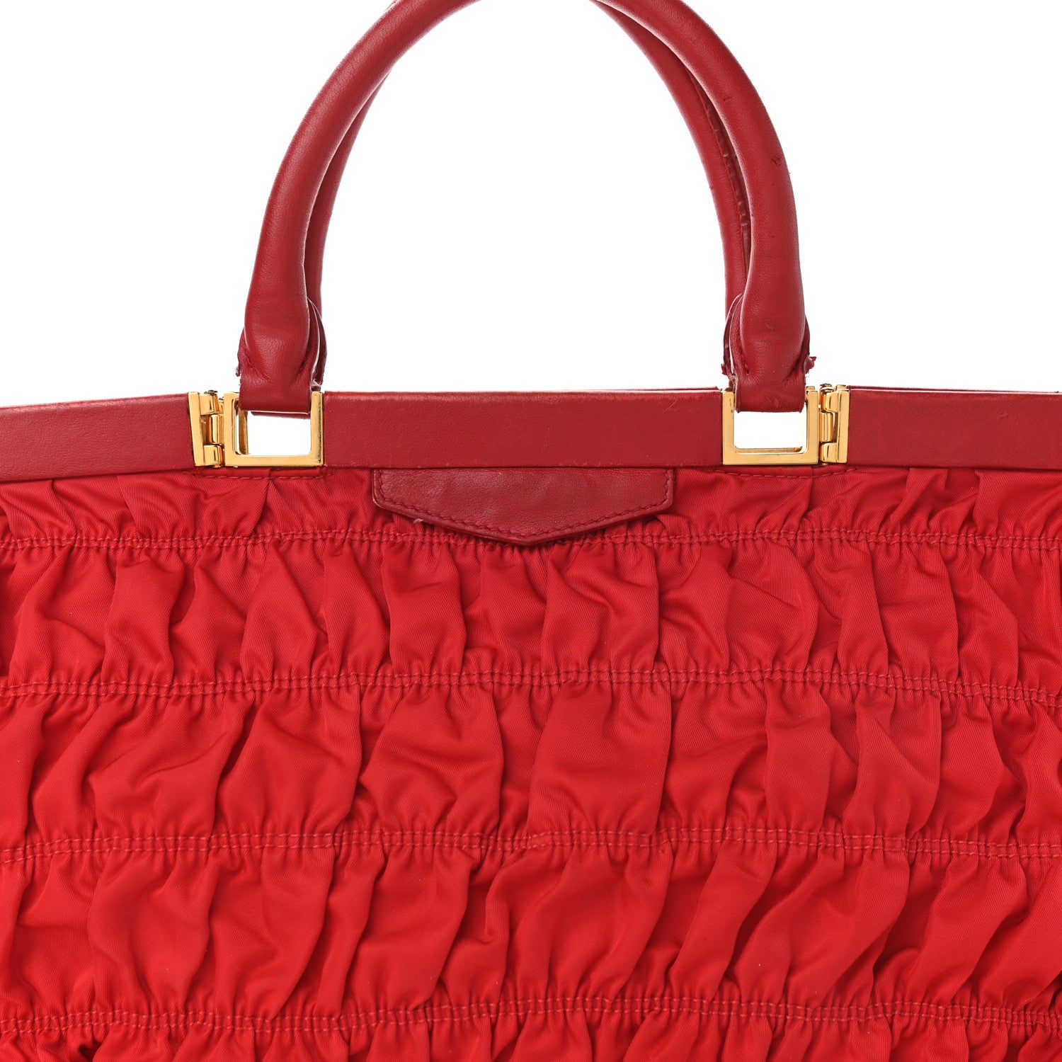 Prada Tessuto Nylon Gaufre Tote Rosso 9 of 19