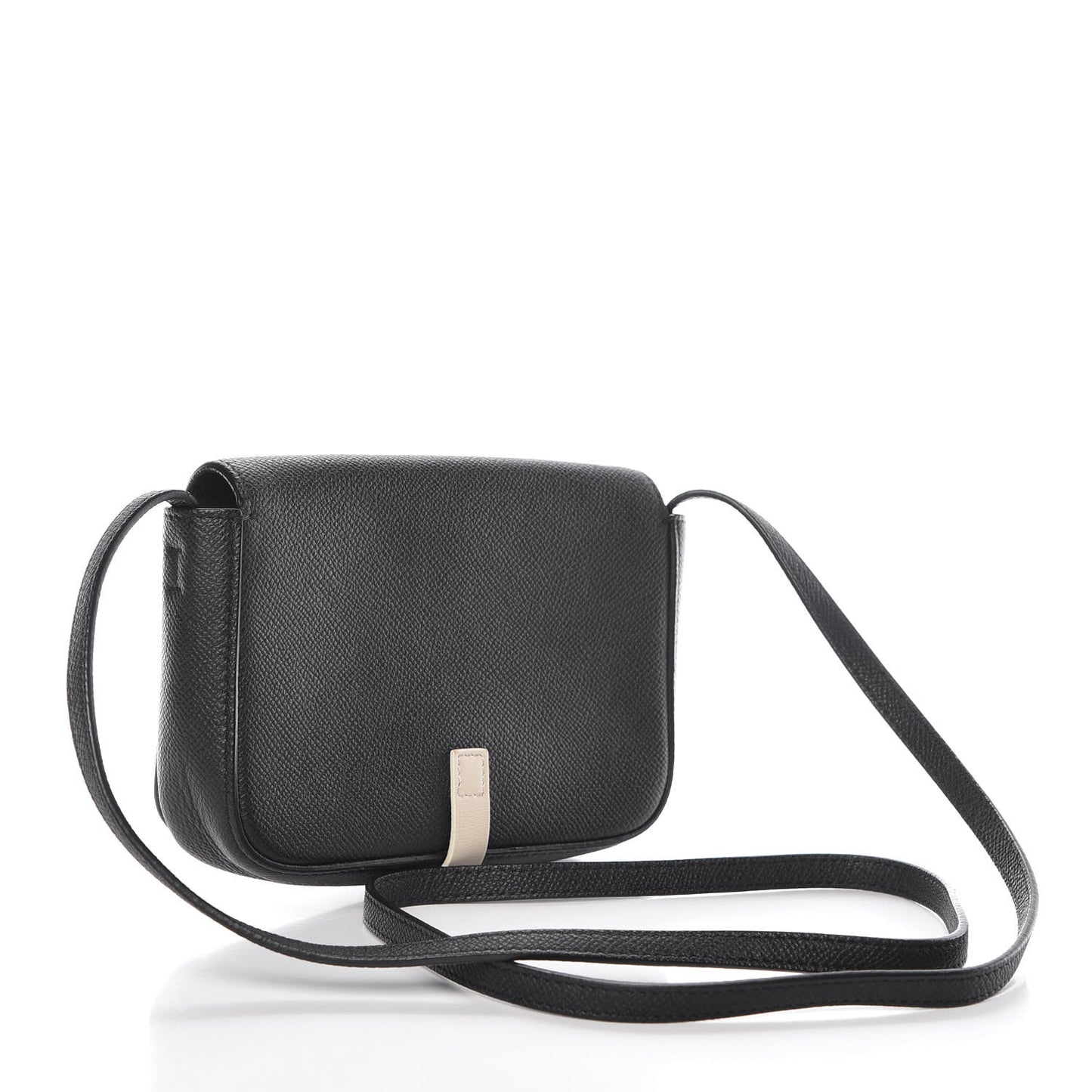 Grained Calfskin Strap Clutch Black