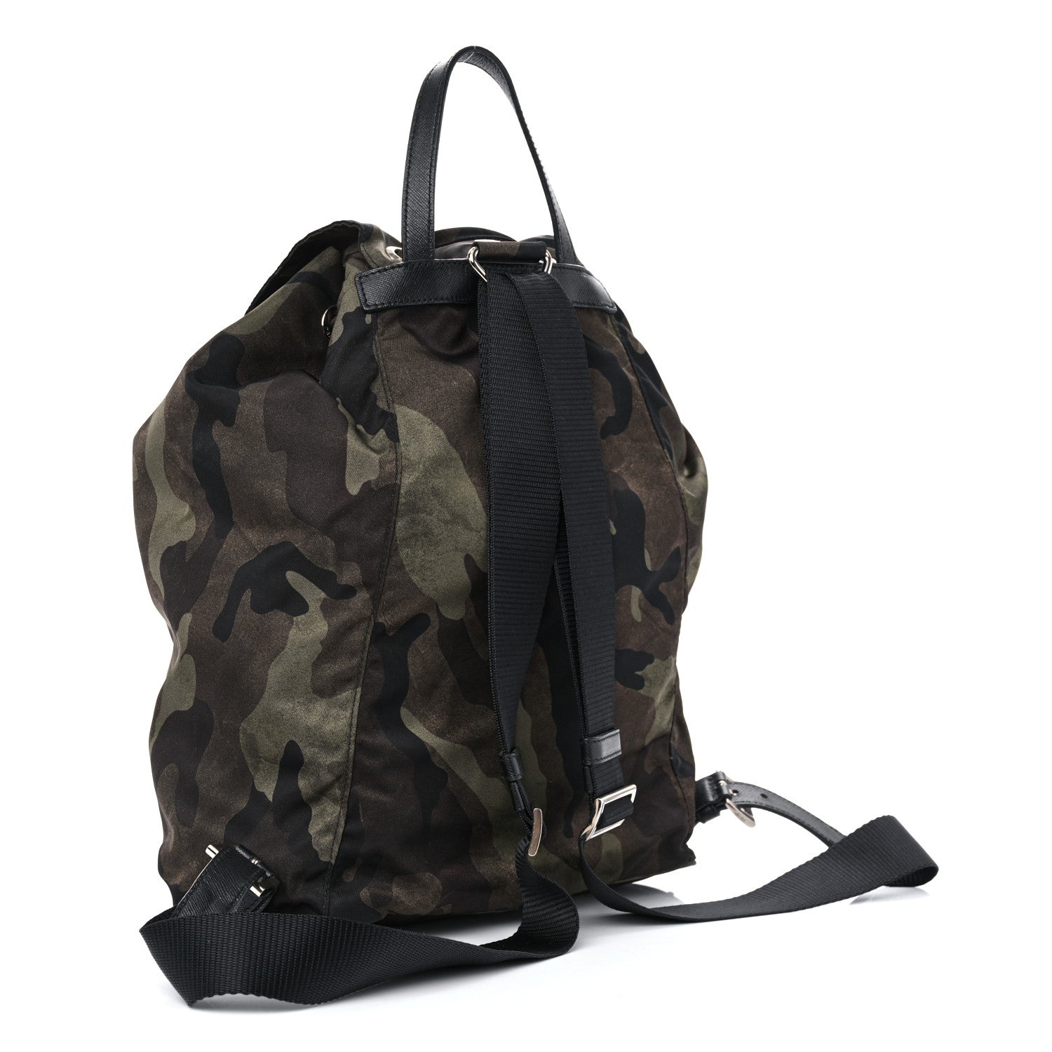 Prada Tessuto Nylon Camouflage Print Cinch Backpack Mimetico 2 of 10