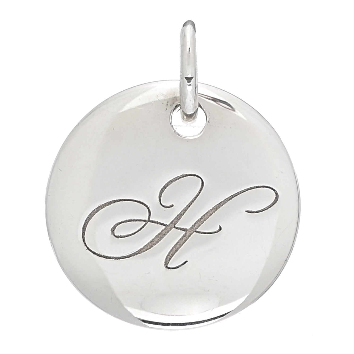 Tiffany Sterling Silver Letter H Disc Charm 1 of 3