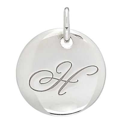 Tiffany Sterling Silver Letter H Disc Charm 1 of 3