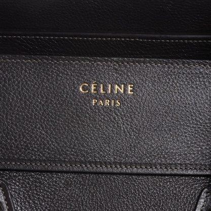 Celine Drummed Calfskin Mini Luggage Bag Anthracite 5 of 9