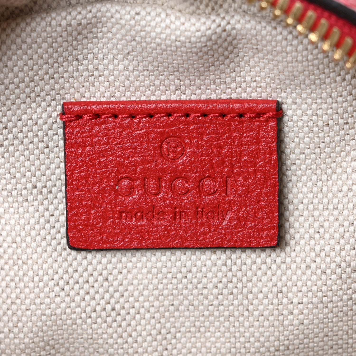 Gucci GG Supreme Monogram Apple Mini Ophidia Round Lobster Red 6 of 9