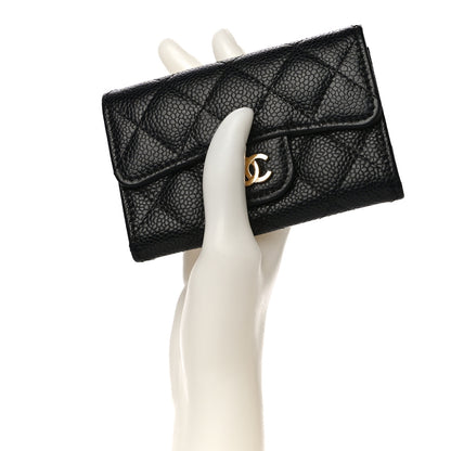 Chanel Caviar Quilted Flap Card Holder Wallet Black 2 of 11