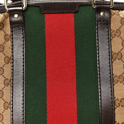 Gucci Monogram Vintage Web Medium Boston Black 10 of 12