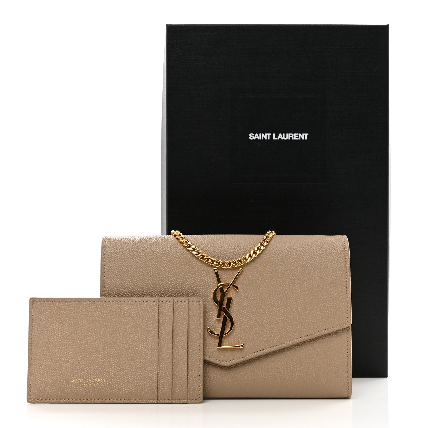 Grain De Poudre Monogram Uptown Chain Wallet Dark Beige