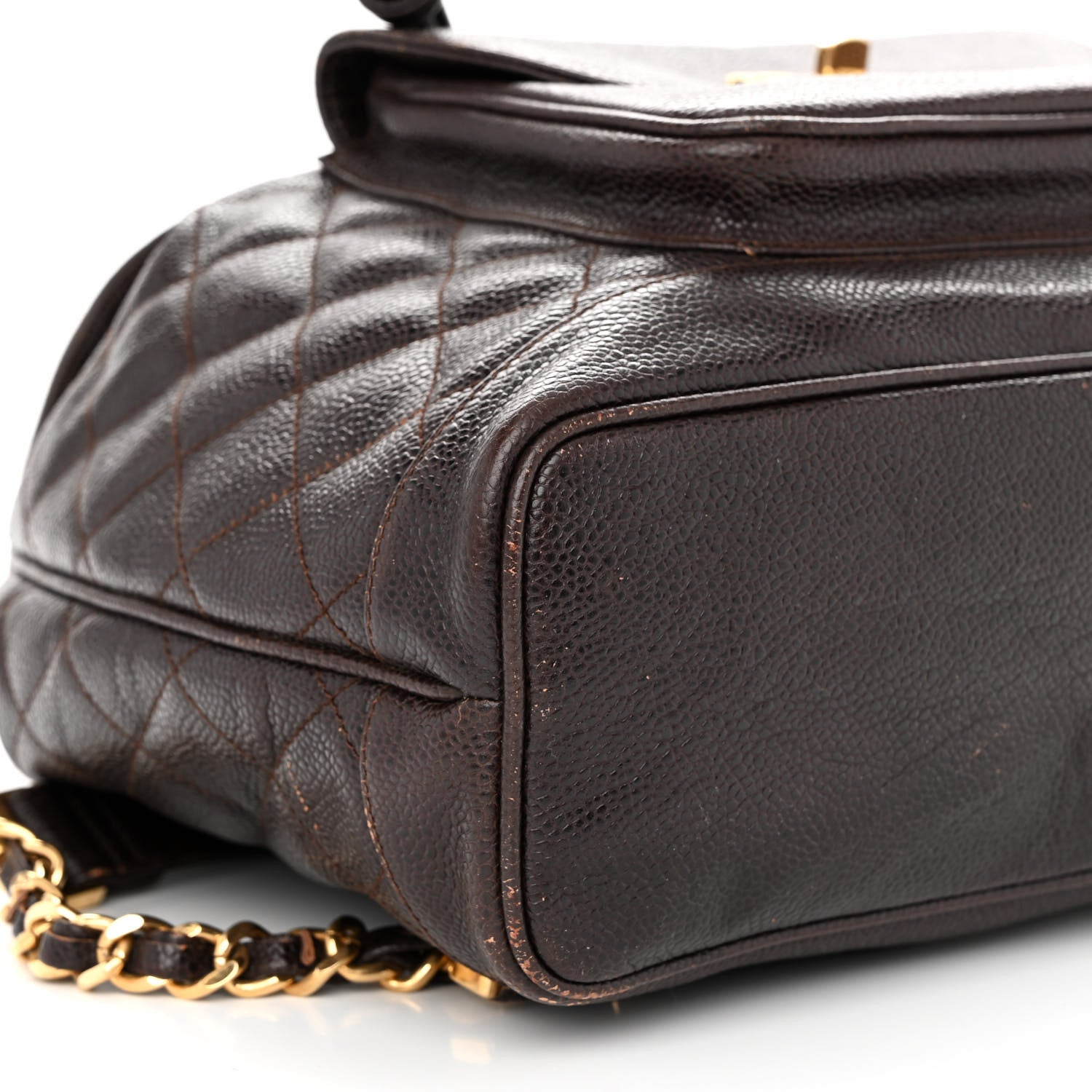 Chanel Caviar Quilted CC Backpack Brown 9 of 12