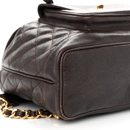 Chanel Caviar Quilted CC Backpack Brown 9 of 12