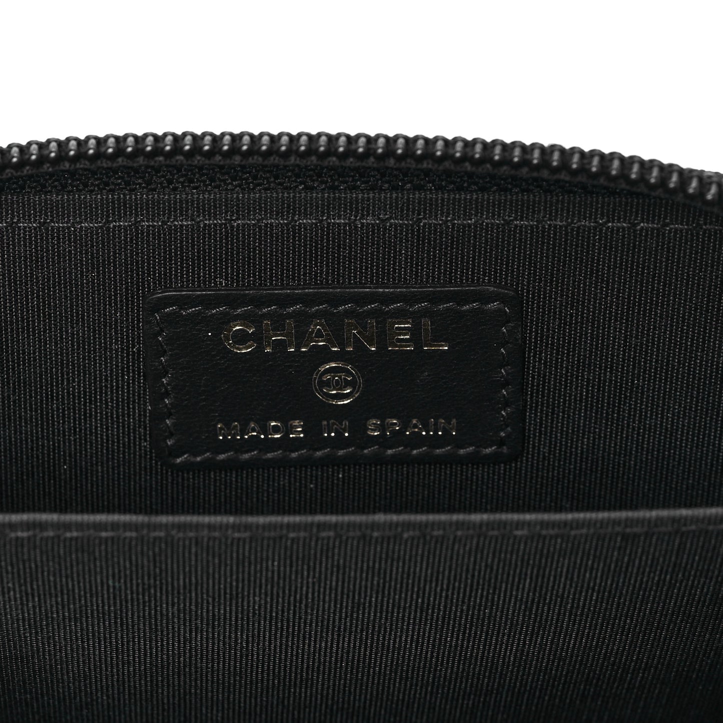 Lambskin Quilted Zip Around Boy Coin Purse Wallet Black