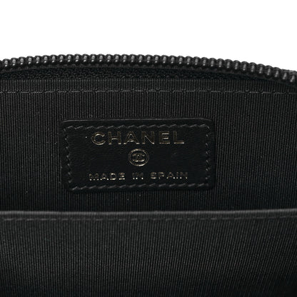 Chanel Lambskin Quilted Zip Around Boy Coin Purse Wallet Black 6 of 8