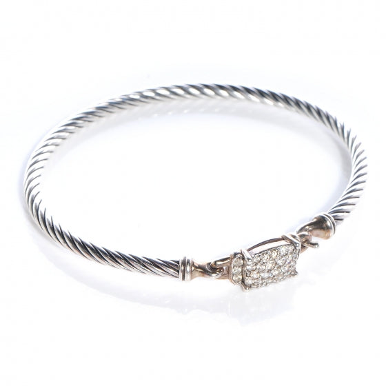 Sterling Silver Diamond 3mm Small Wheaton Bracelet