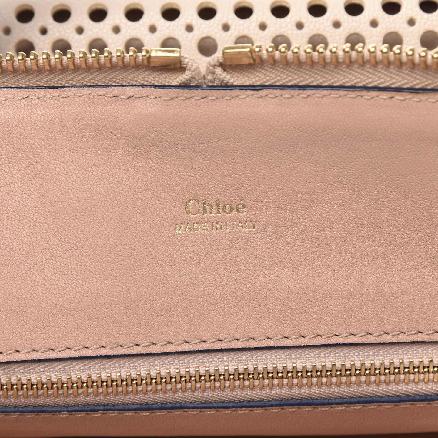 Calfskin Sheepskin Perforated Medium Baylee Tote Husky White