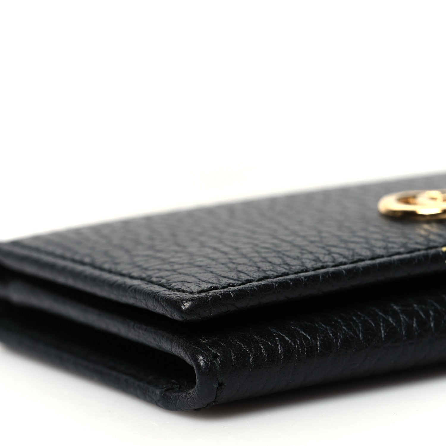 Gucci Pebbled Calfskin GG Marmont Card Case Black 9 of 11