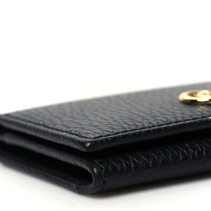 Gucci Pebbled Calfskin GG Marmont Card Case Black 9 of 11
